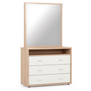 ALFIE 3 Drawer Dresser & Mirror -Hickory