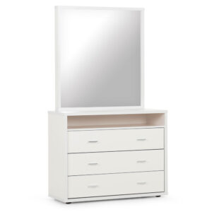 ALFIE 3 Drawer Dresser & Mirror -White