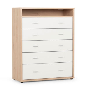 ALFIE 5 Drawer Tallboy - Hickory