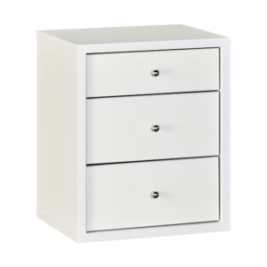 COSMO 3 Drawer Bedside Tall/White