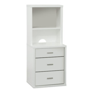 HERO 3 Drawer Bedside Hutch Tall - White