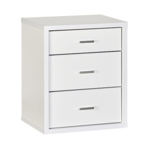 HERO 3 Drawer Bedside Tall -White