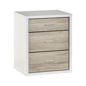 HERO 3 Drawer Bedside Tall - Oak