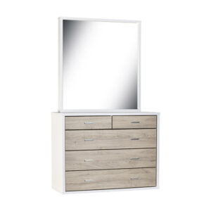 HERO 5 Drawer Dresser with Mirror - Oak